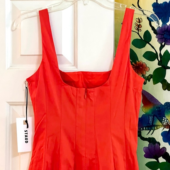NWT Staud Wells Mini Dress Cayenne - Picture 14 of 16